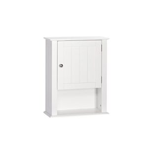 riverridge, white ashland single door wall mount cabinet with shelves