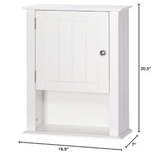 RiverRidge, White Ashland Single Door Wall Mount Cabinet with Shelves