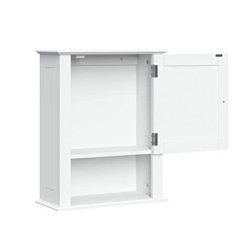 RiverRidge, White Ashland Single Door Wall Mount Cabinet with Shelves