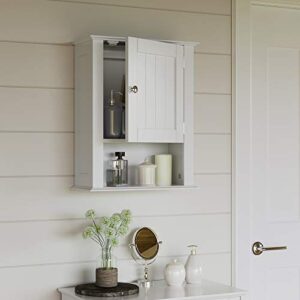 RiverRidge, White Ashland Single Door Wall Mount Cabinet with Shelves