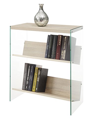 Convenience Concepts SoHo Bookcase, Weathered White / Glass