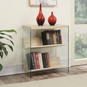 Convenience Concepts SoHo Bookcase, Weathered White / Glass