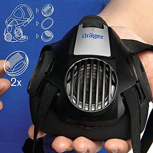 Dräger X-plore 3500 Respirator Mask + Multi-Gas/P100 Combination Cartridge (OV/AG/HF/FM/CD/AM/MA/HS/P100) NIOSH-certified