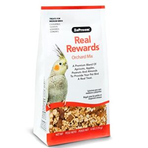 real rewards orchard mix medium bird treats by zupreem 6 oz