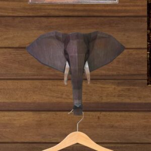 Comfy Hour Elephant Single Coat Hook, Clothes Rack, Animal Decorative Wall Hanger, 7-inch Brown, Polyresin, Wildlife Collection