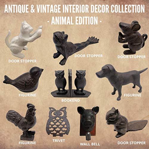 Comfy Hour Antique and Vintage Animal Collection Cast Iron Dogs Four Key Coat Hooks Clothes Rack Wall Hanger, Wildlife Collection