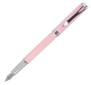 abcsea executive y5 medium nib fountain pen silver clip with diamond - pink