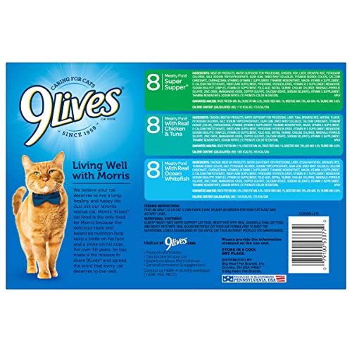 9Lives Seafood & Poultry Favorites Wet Cat Food Variety 5.5 Ounce (24 Pack)