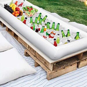 Moon Boat 2 PCS Inflatable Serving/Salad Bar Tray Food Drink Holder - BBQ Picnic Pool Party Buffet Luau Cooler,with a drain plug