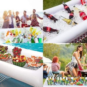 Moon Boat 2 PCS Inflatable Serving/Salad Bar Tray Food Drink Holder - BBQ Picnic Pool Party Buffet Luau Cooler,with a drain plug