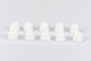 10pcs replacement silicone eartips earbuds eargels for beats by dr dre powerbeats 2 wireless stereo earphones (double flange white)