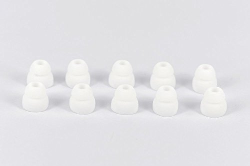 10pcs Replacement Silicone Eartips Earbuds Eargels for Beats by dr dre Powerbeats 2 Wireless Stereo Earphones (Double Flange White)