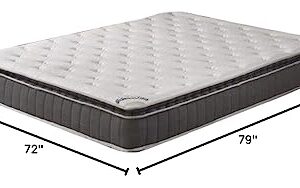 Spinal Solution 9-Inch Medium Firm Foam Encased Pillowtop Pocketed Coil Innerspring Fully Assembled Mattress, Good For The Back, King White