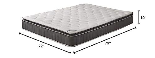 Spinal Solution 9-Inch Medium Firm Foam Encased Pillowtop Pocketed Coil Innerspring Fully Assembled Mattress, Good For The Back, King White