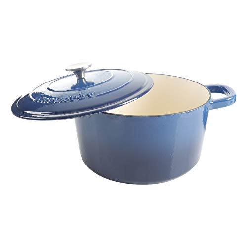 Crock-Pot Artisan Round Enameled Cast Iron Dutch Oven, 7-Quart, Sapphire Blue