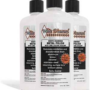 White Diamond Metal Polish - Perfect for Stainless Steel, Brass, Aluminum, Chrome, Gold, Silver - Multi-Purpose Cleaner, Sealant, & Rust Remover/Preventer for Cars, Jewelry, Boats & More - 2 Bottles