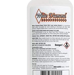 White Diamond Metal Polish - Perfect for Stainless Steel, Brass, Aluminum, Chrome, Gold, Silver - Multi-Purpose Cleaner, Sealant, & Rust Remover/Preventer for Cars, Jewelry, Boats & More - 2 Bottles