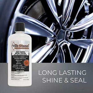 White Diamond Metal Polish - Perfect for Stainless Steel, Brass, Aluminum, Chrome, Gold, Silver - Multi-Purpose Cleaner, Sealant, & Rust Remover/Preventer for Cars, Jewelry, Boats & More - 2 Bottles