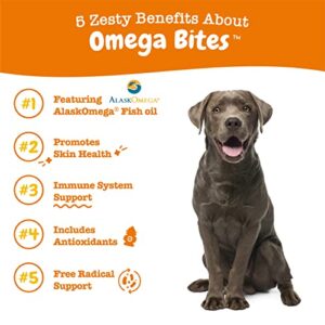 Zesty Paws Omega 3 Alaskan Fish Oil Chew Treats for Dogs - with AlaskOmega for EPA & DHA Fatty Acids - Hip & Joint Support + Skin & Coat Chicken Flavor (90 Soft Chews)