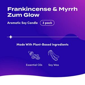 Zum Glow Soy Candle - Frankincense and Myrrh - 7 oz (3 Pack)