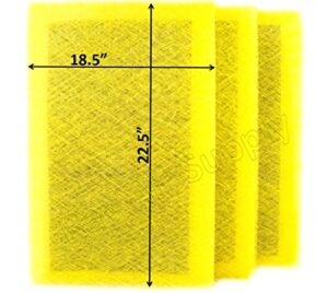 rayair supply 20x25 air ranger replacement filter pads 20x25 (3 pack) yellow