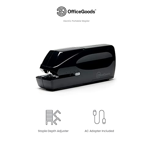 OfficeGoods Liberty Pro Electric Stapler - Heavy Duty Staples Up to 25 Papers - Easy to Load Standard Staples - Battery Operated - Perfect for Home and Office - Portable, Compact, Jam-Free