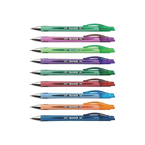 STAPLES 634984 Sonix Retractable Gel Pens Medium Point Assorted Ink 12/Pk