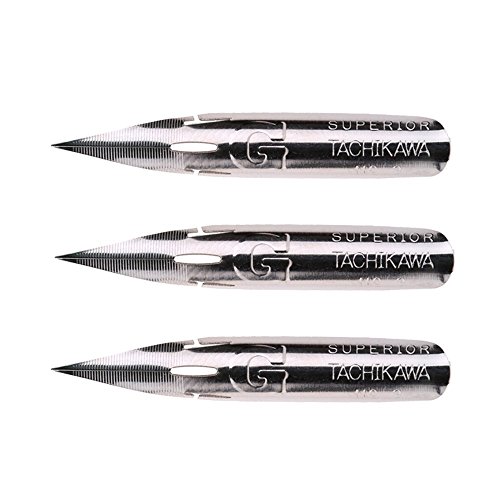 MyLifeUNIT Tachikawa Comic G Nib, Manga G-Pen Nib, Pack of 3