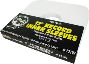 12" vinyl record sleeves - heavyweight white paper inner sleeves - archival quality, acid-free! set of 100#12iw