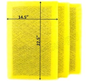 rayair supply 16x25 air ranger replacement filter pads 16x25 (3 pack) yellow