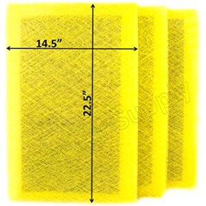 RAYAIR SUPPLY 16x25 Air Ranger Replacement Filter Pads 16X25 (3 Pack) Yellow