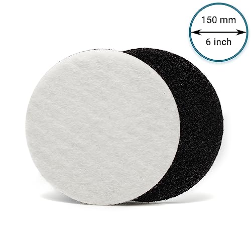 Glass Polish 11010 GP-PRO Felt Polishing Pads for Polishing Glass, Plastic, Metal, Marble - Ø 6 inch - Pack of 10