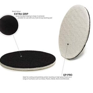 Glass Polish 11010 GP-PRO Felt Polishing Pads for Polishing Glass, Plastic, Metal, Marble - Ø 6 inch - Pack of 10