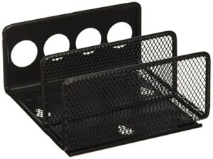 safco products 3611bl onyx mesh organizer tray | steel construction | durable powder coat finish | fits with magnetic marker boards | 5.25"w x 5.25"d x 2.5"h