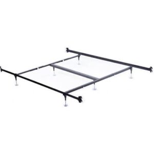 wsilver products hook-on bed frame with headboard & footboard brackets w/adjustable guides queen king