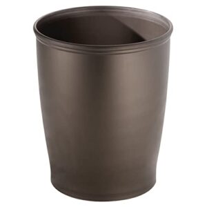 mdesign small plastic bathroom garbage can - 1.6 gallon trash can wastebasket for bathroom - garbage basket/waste bin - garbage can for bathroom, rest room - hyde collection - bronze