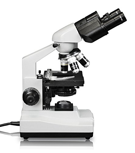 Vision Scientific VME0007B-100-LD Binocular Compound Microscope, 10x WF Eyepieces, 40x—1000x Magnification, LED Illumination, Coaxial Coarse & Fine Focus, 1.25 N.A. Abbe Condenser