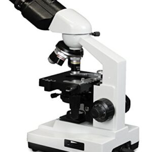 Vision Scientific VME0007B-100-LD Binocular Compound Microscope, 10x WF Eyepieces, 40x—1000x Magnification, LED Illumination, Coaxial Coarse & Fine Focus, 1.25 N.A. Abbe Condenser