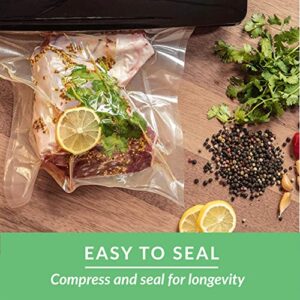 Nutri-Lock Vacuum Sealer Bags, Set of 2 8"x50' BPA-Free Rolls, Vac Seal for Sous Vide & Meal Prep, Commercial Grade Food Vac Bags