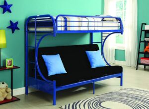 acme eclipse twin xl/queen/futon bunk bed - 02093bu - blue
