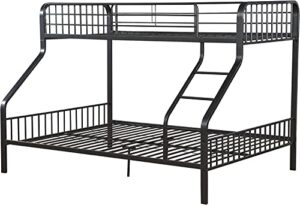 acme furniture caius twin xl/queen bunk bed - 37605 - gunmetal.