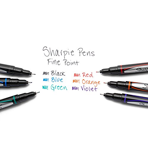 SHARPIE Pens, Fine Point (0.8mm), Assorted Colors, 3 Count