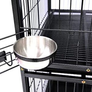 New 37" Homey Pet Two Tier Pet Dog Cat Cage with Feeding Door and Bowls