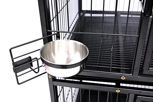 New 37" Homey Pet Two Tier Pet Dog Cat Cage with Feeding Door and Bowls