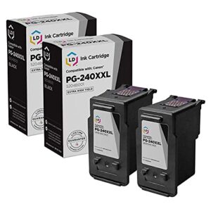 ld remanufactured ink cartridge replacement for canon pg-240xxl 5204b001 extra high yield (black, 2-pack)