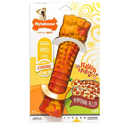 Nylabone Flavor Frenzy Strong Chew Toy Dog Toy Pepperoni Pizza X-Large/Souper (1 Count)