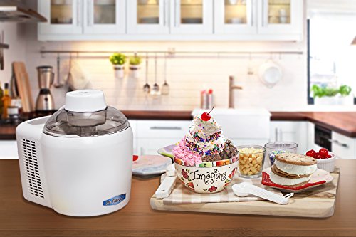 Mr. Freeze EIM-700 Self-Freezing Self-Refrigerating Ice Cream Maker, Frozen Yogurt, Sorbet, Gelato Treat, 1.5 Pint, White