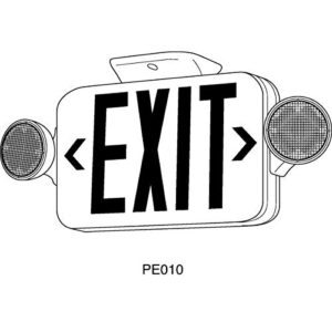 Progress Commercial PECUE-UR-30-RC LED Exit Sign Combo, White