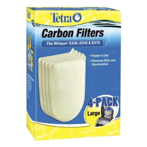 Tetra Carbon Filters Large 4 PK Fits Whisper EX30 EX45 EX70 Cartridge LG Filter