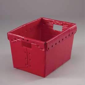 global industrial postal mail tote without lid, corrugated plastic, red, 18-1/2x13-1/4x12, lot of 10